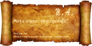 Metzinger Antigoné névjegykártya